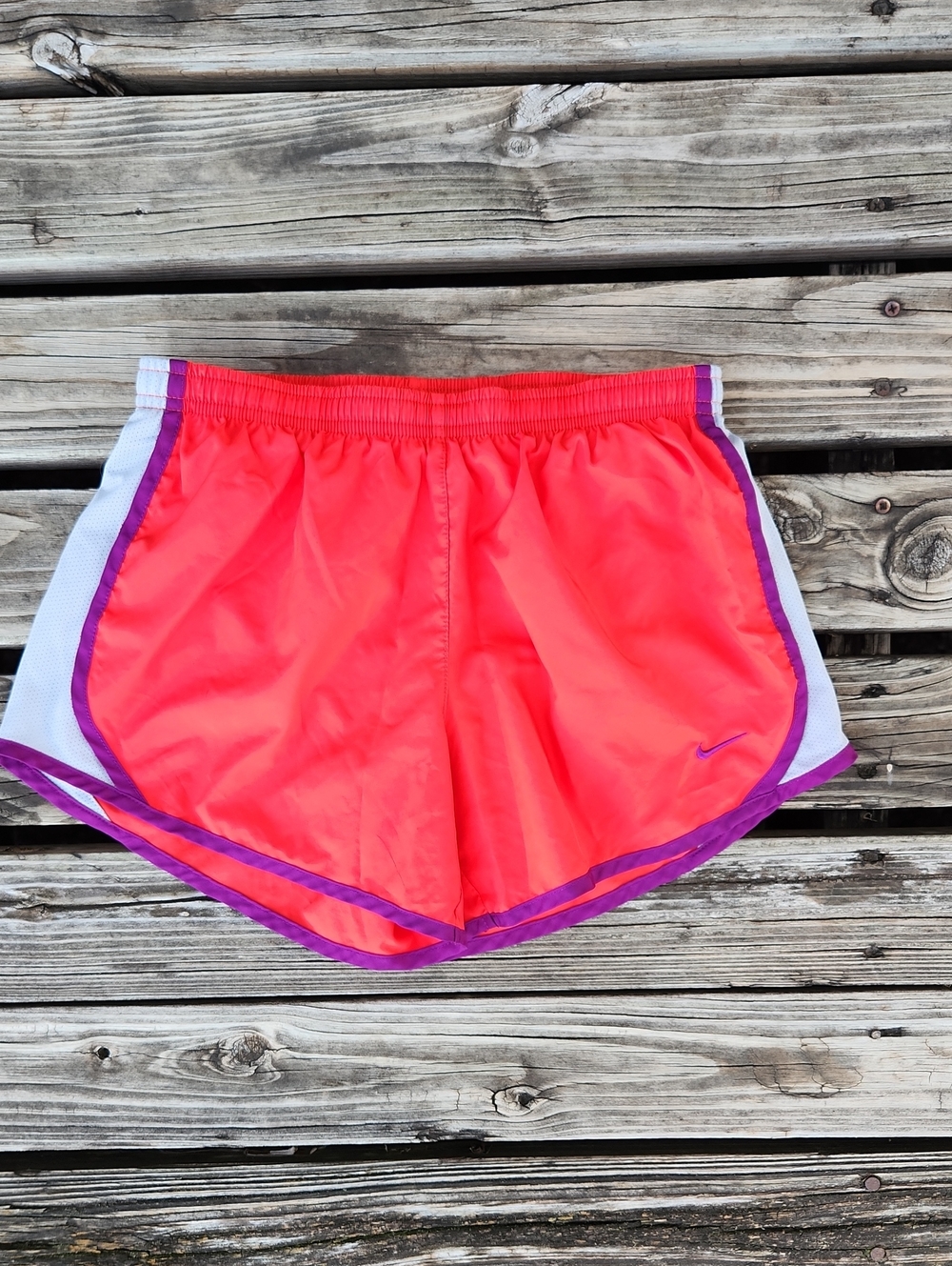 Nike Dri-Fit Youth Large Girls Orange Purple Gray Running Short Sports Athletic